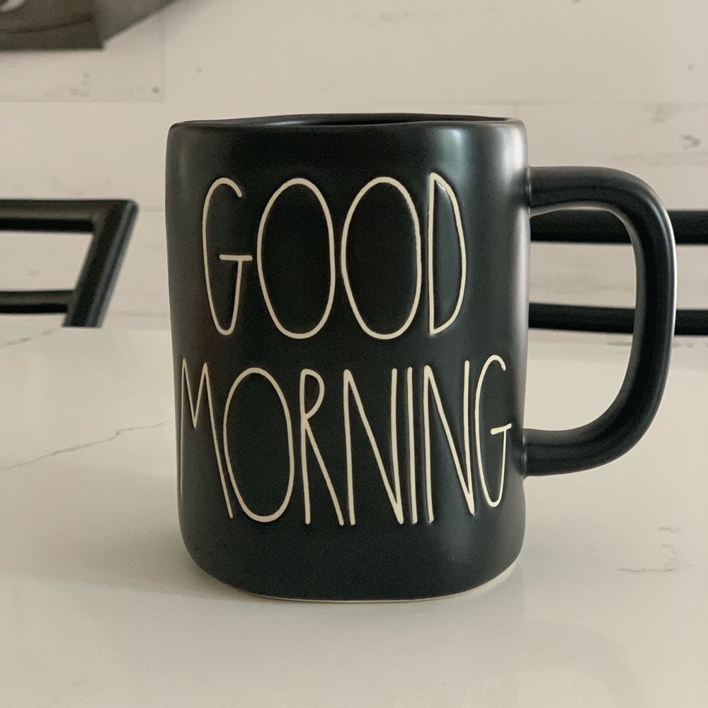 Rae Dunn GOOD MORNING Mug (Black)